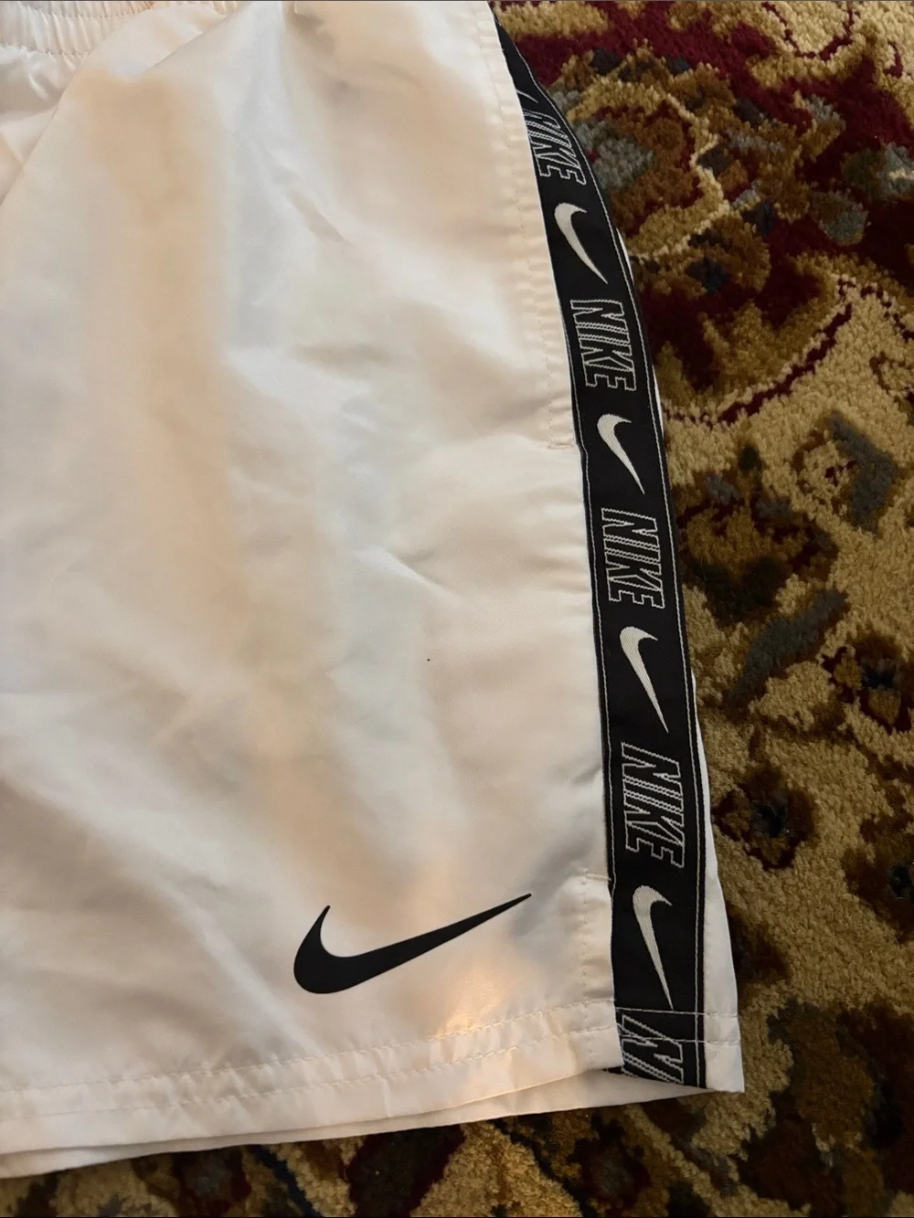 Mens White Nike Swim Trunks M